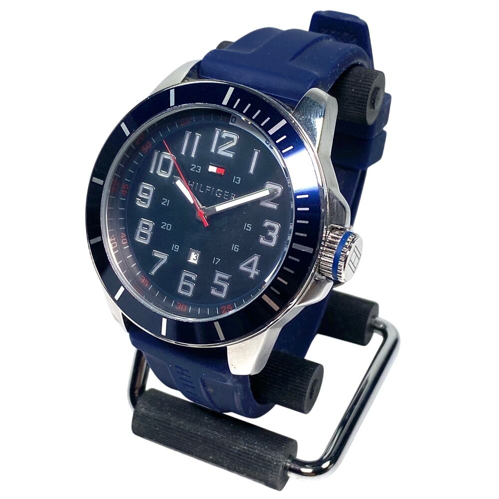 Tommy Hilfiger Mens Watch Blue Dial Quartz Date 30M Sport Nautical Americana